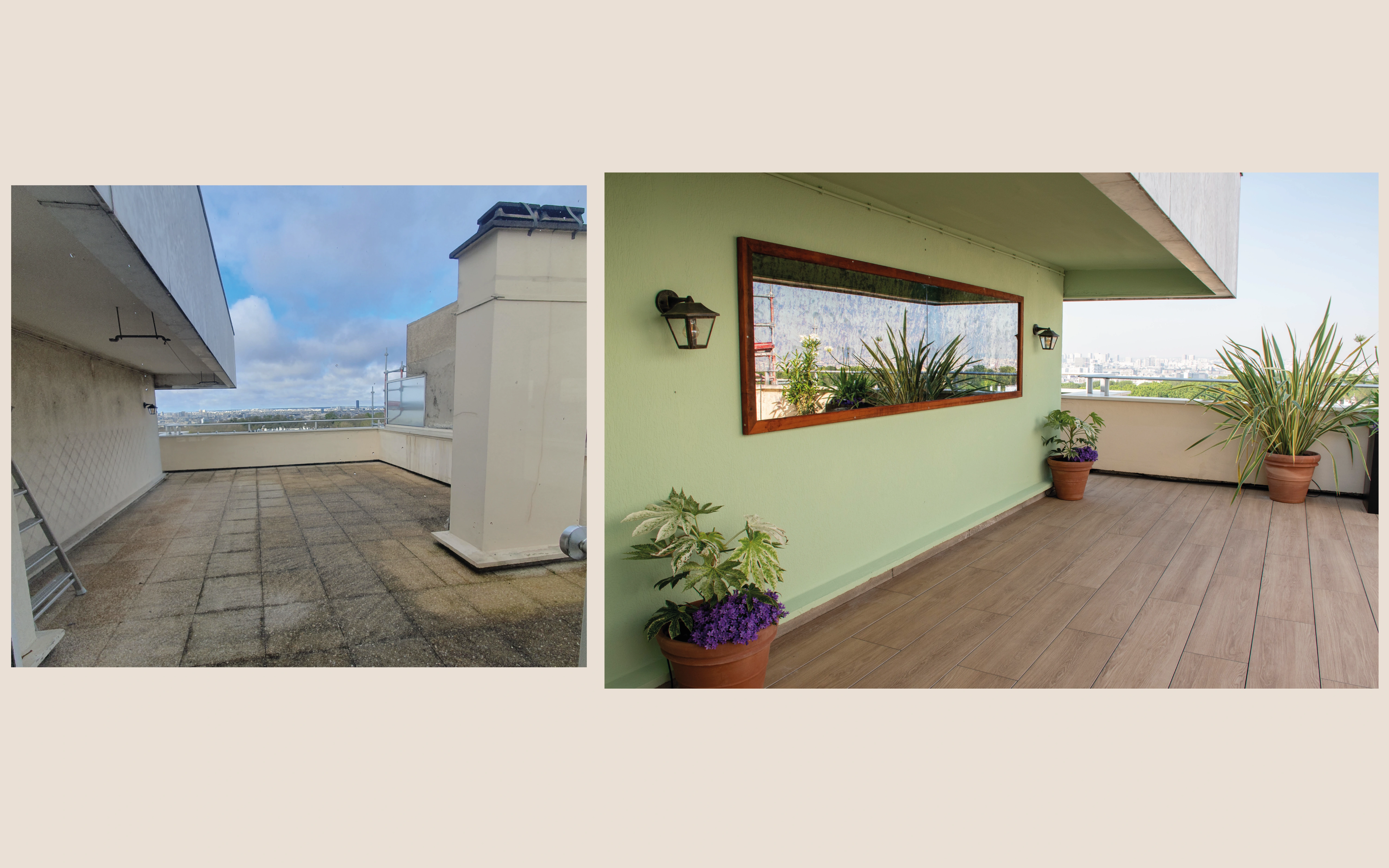 Embellissement d'une terrasse à Paris 20ème