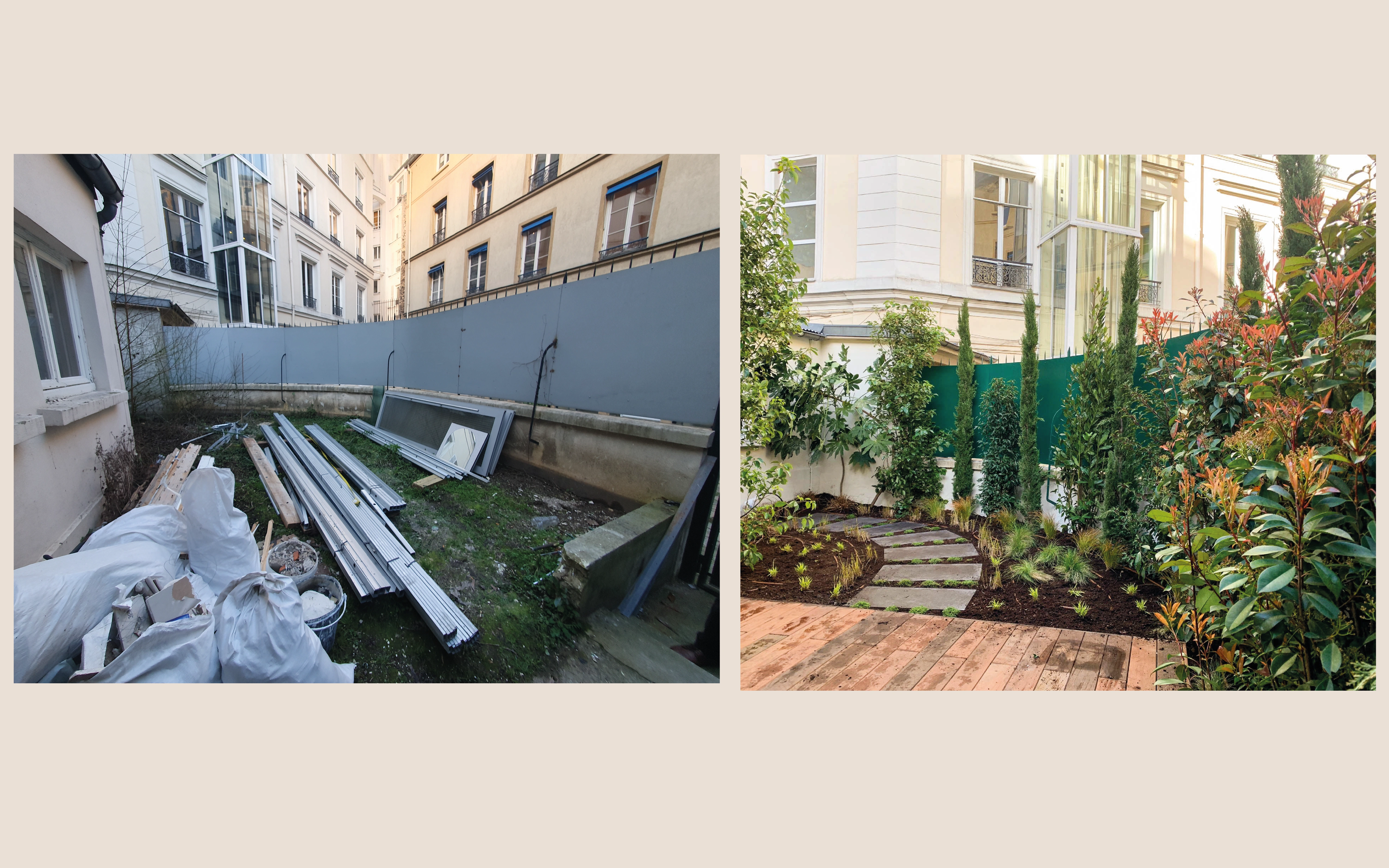 Jardin d'accès dans le 18ème