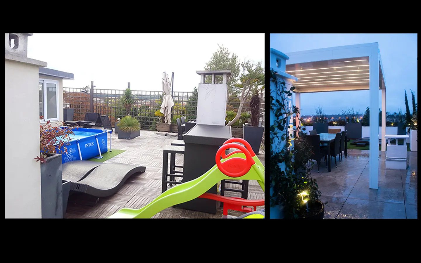 modifications cheminee et Pergola